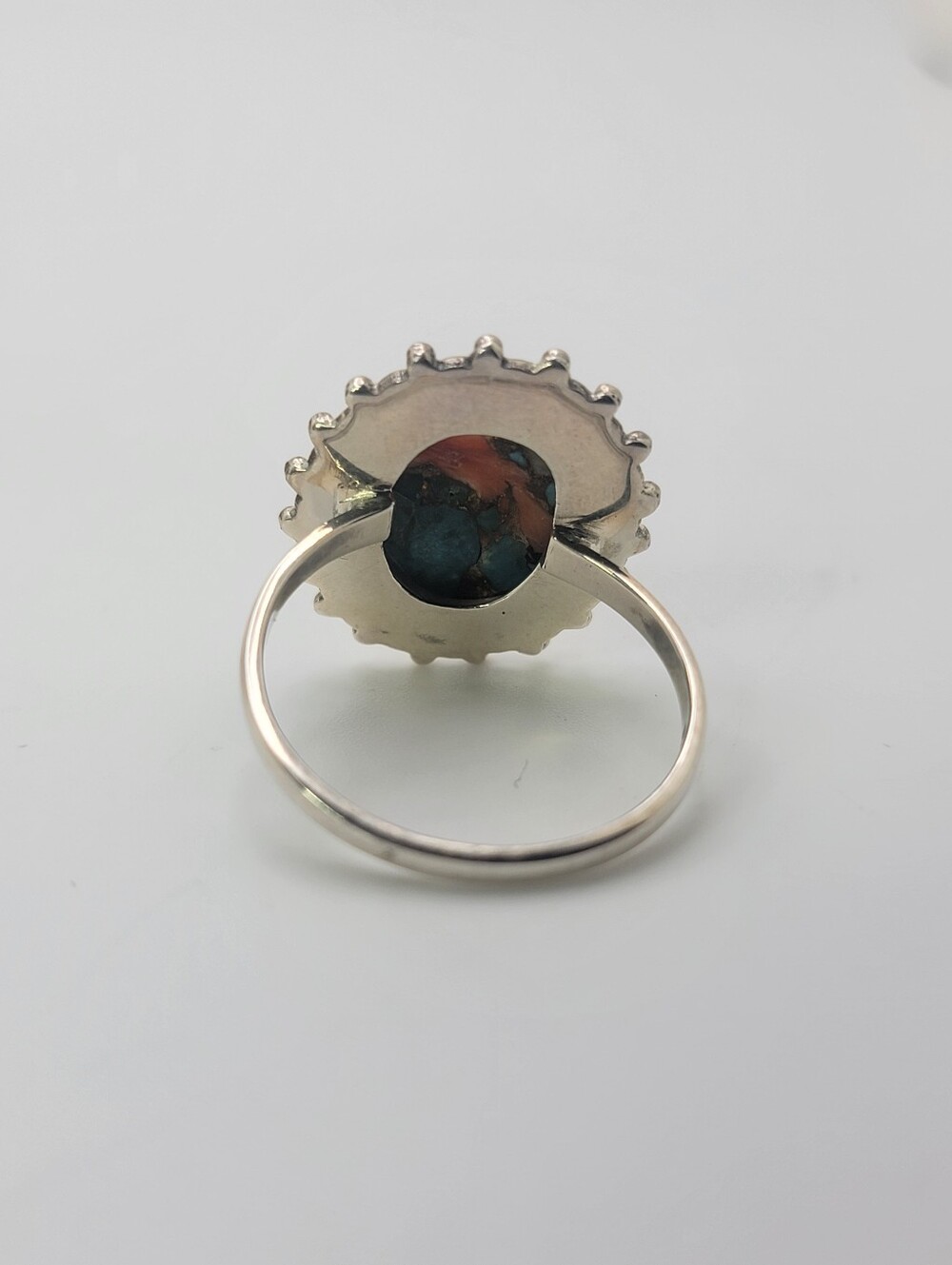 Size 9.5 Oyster Turquoise 925 Sterling Ring - Picture 3 of 7